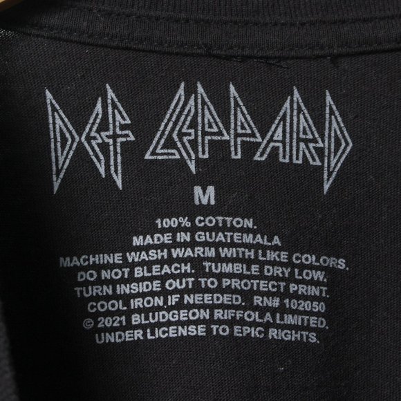Def Leppard Shirt Mens Medium Black Band Tee w/ Holes - Picture 3 of 7